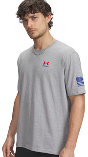 Under Armour Freedom Flag T-Shirt - Steel Light Heather / Red