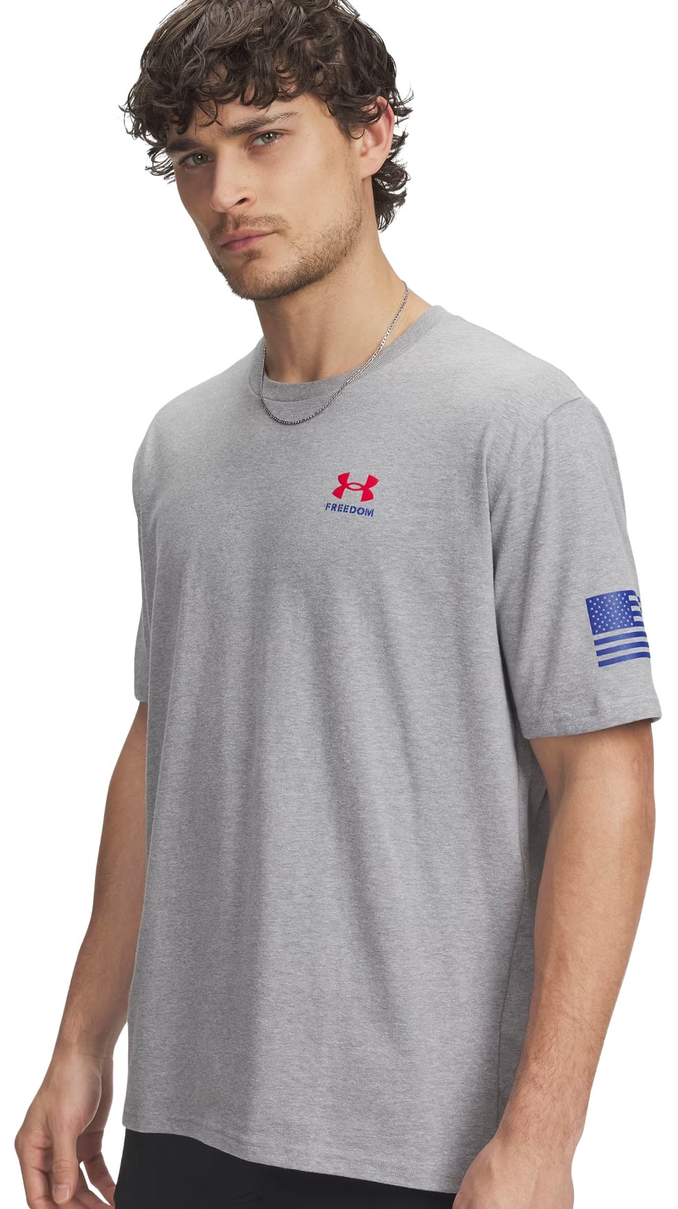 Under Armour Freedom Flag T-Shirt - Steel Light Heather / Red