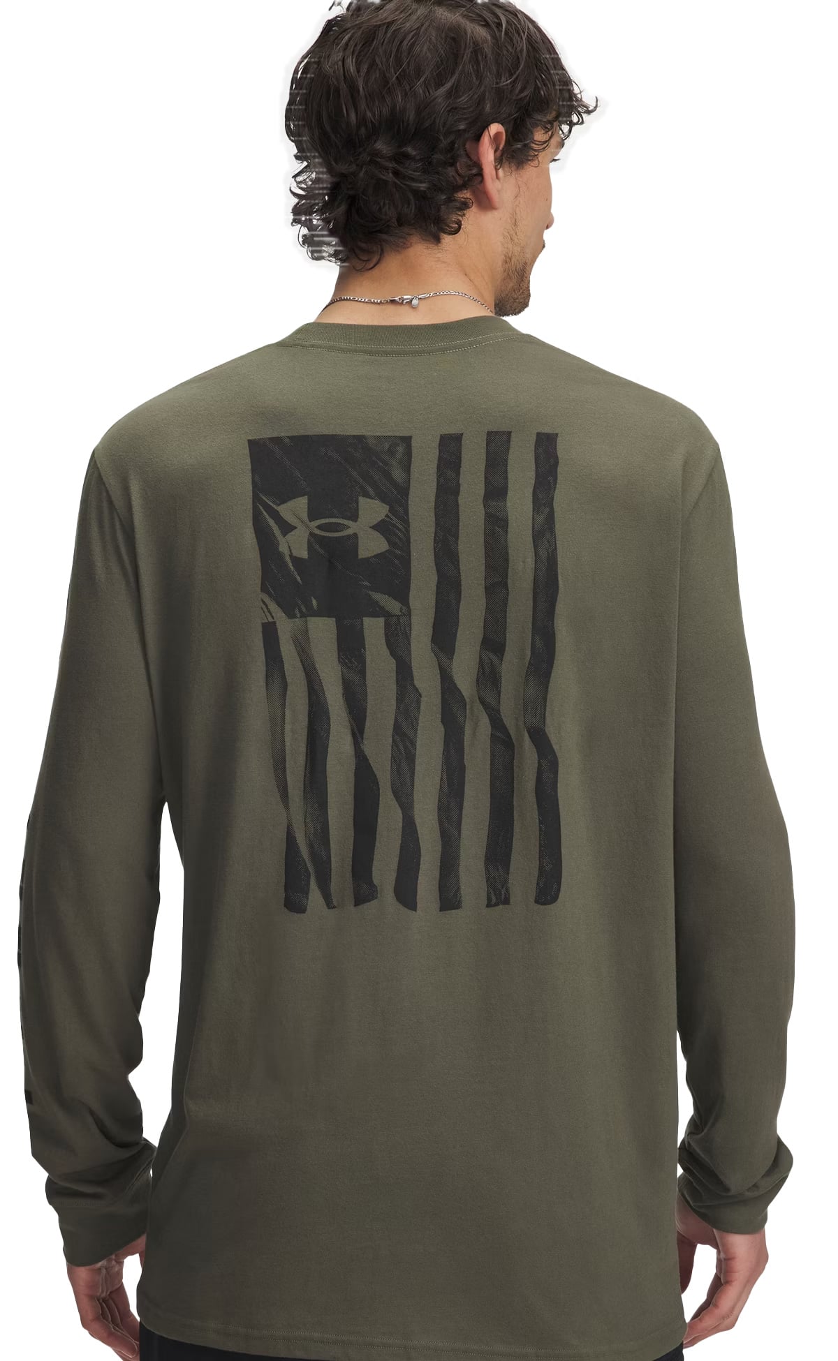 Under Armour Freedom Flag LS T-Shirt - Marine OD Green / Black – back view