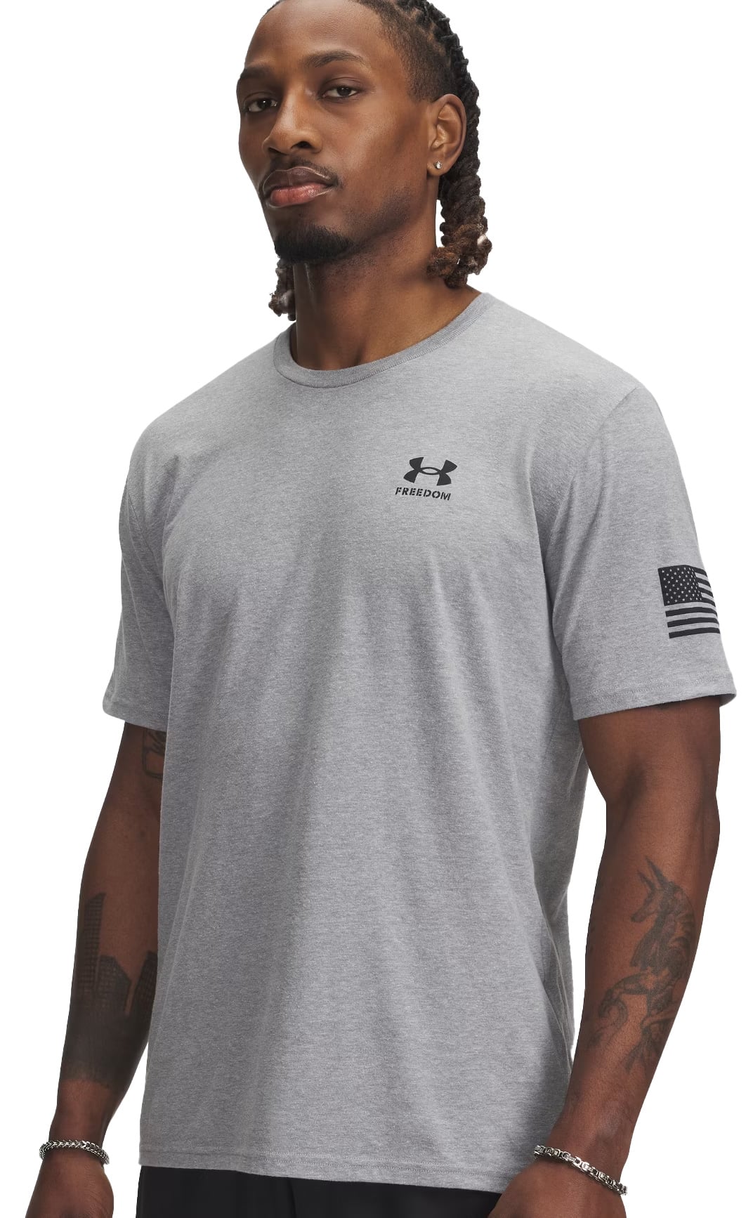 Under Armour Freedom Flag T-Shirt - Steel Light Heather / Black