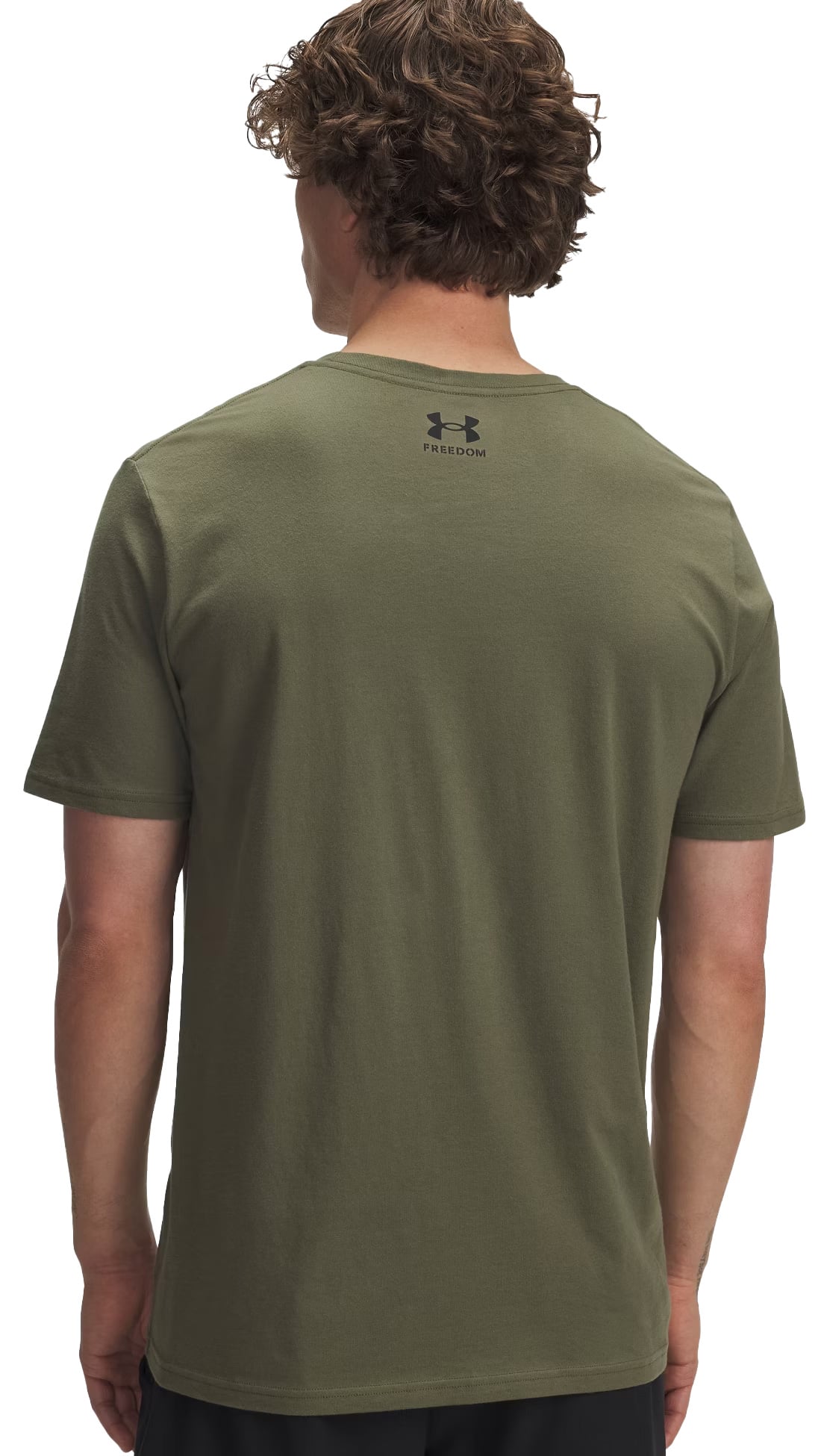 Under Armour Freedom Flag Printed T-Shirt - Marine OD Green / Black – back view
