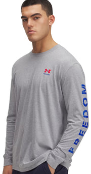 Under Armour Freedom Flag LS T-Shirt - Steel Light Heather / Royal
