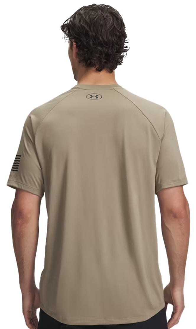 Under Armour Freedom Tech T-Shirt - Federal Tan / Black – back view