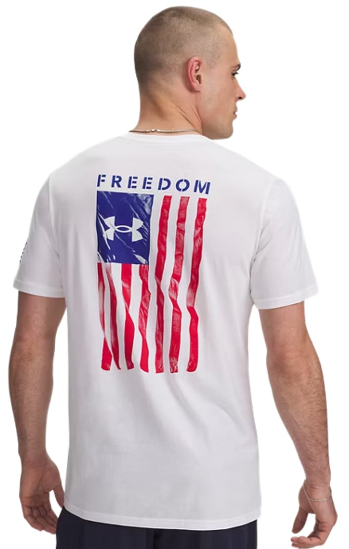 Under Armour Freedom Flag T-Shirt - White / Royal – back view