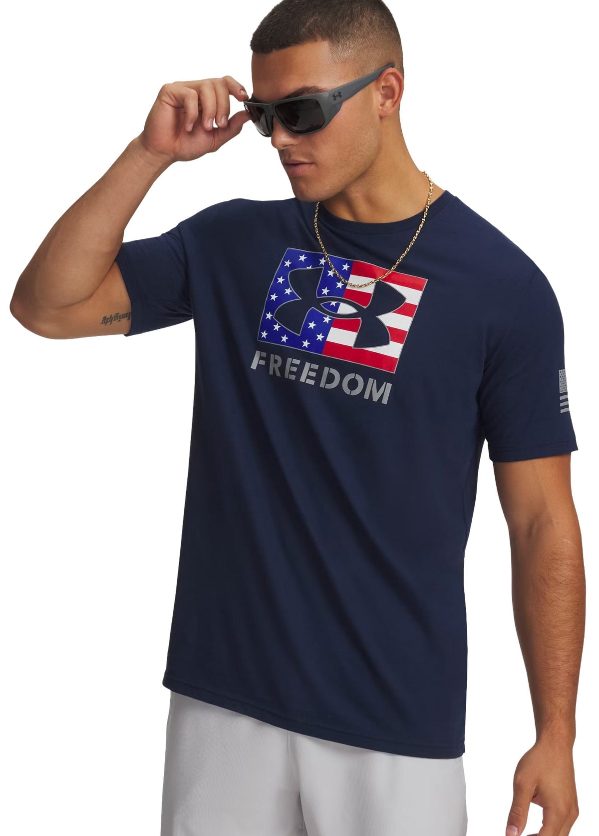 Under Armour Freedom Logo Men's Short Sleeve T-Shirt - Academy / Steel