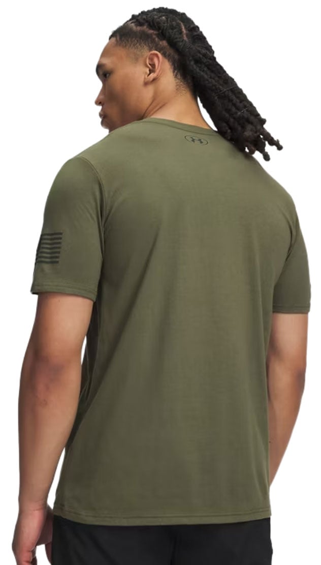 Under Armour Freedom Logo Men's Short Sleeve T-Shirt - Marine OD Green / Baroque Green – back view
