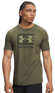 Under Armour Freedom Logo Men's Short Sleeve T-Shirt - Marine OD Green / Baroque Green