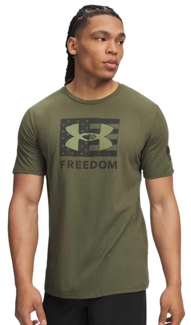 Under Armour Freedom Logo Men's Short Sleeve T-Shirt - Marine OD Green / Baroque Green