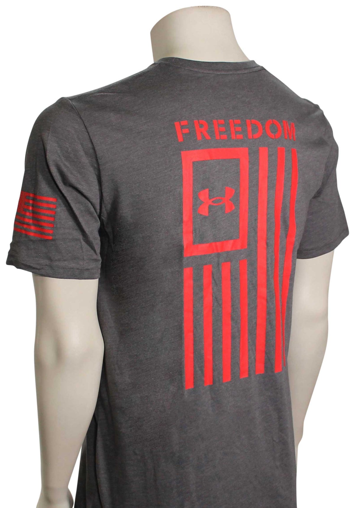 Under Armour Freedom Flag T-Shirt - Gray / Red – back view