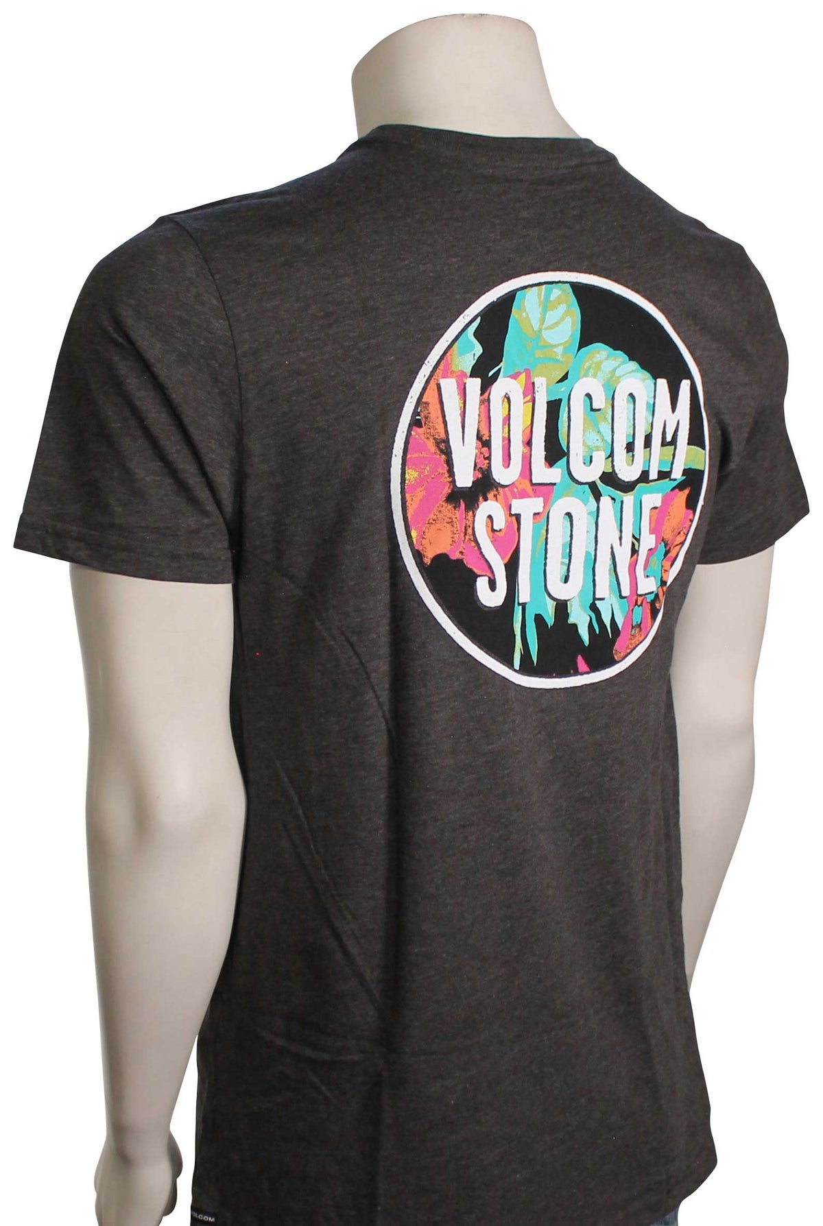 Volcom Print Fill T-Shirt - Heather Black – back view