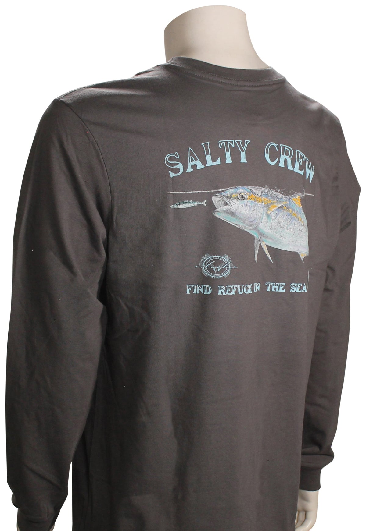 Salty Crew Surface LS T-Shirt - Charcoal – back view