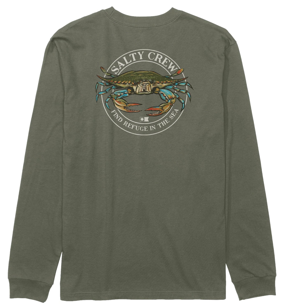 Salty Crew Jimmy LS T-Shirt - Dusty Olive – back view