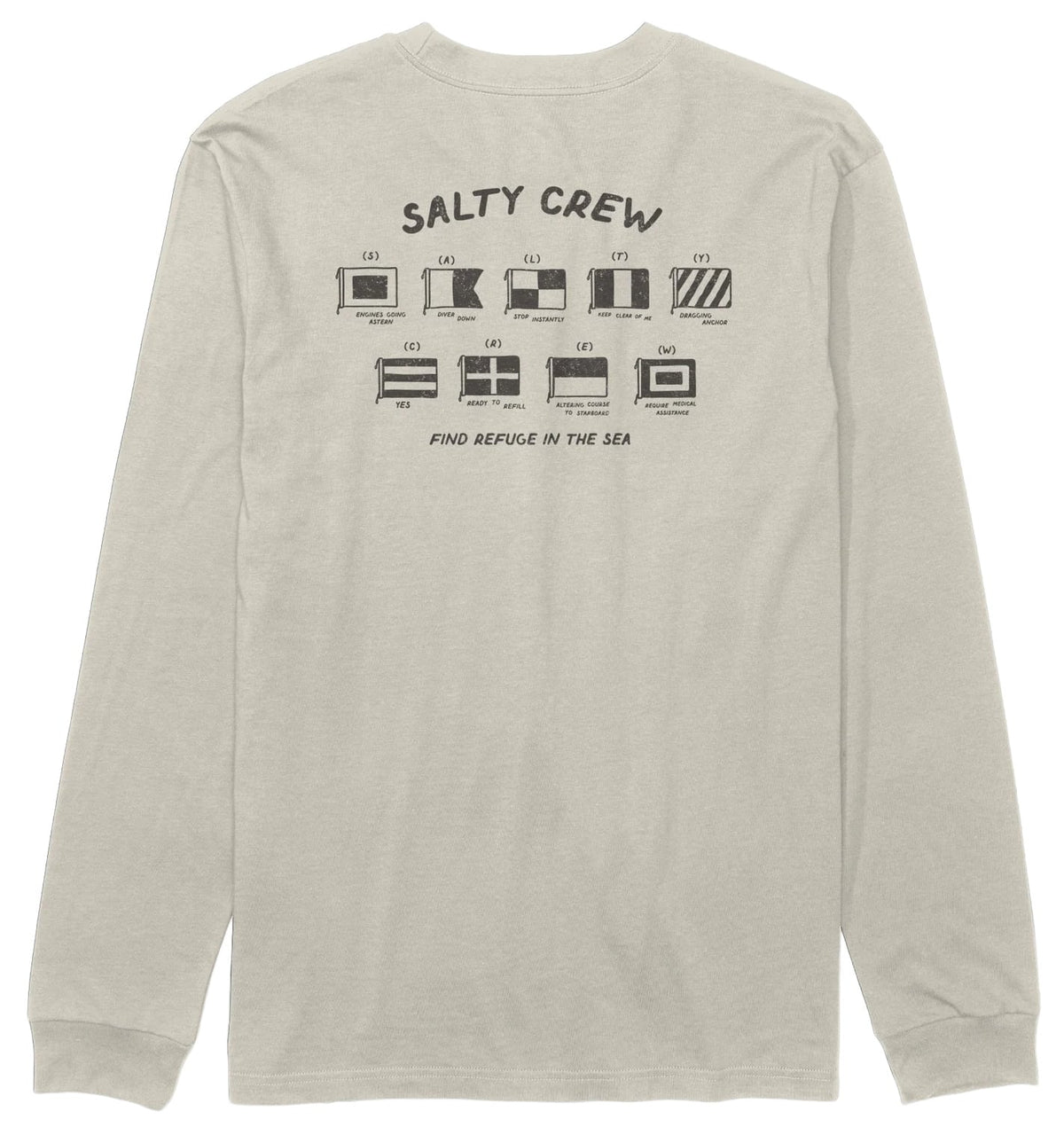 Salty Crew Call Sign LS T-Shirt - Bone – back view