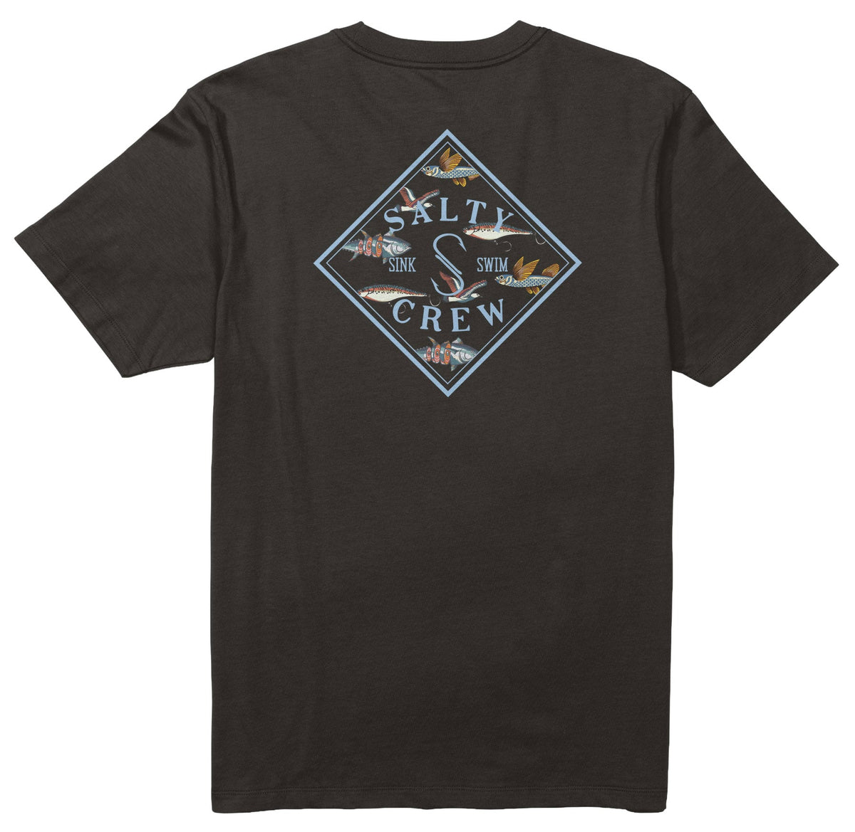 Salty Crew Tippet Fill Men's Short Sleeve T-Shirt - Black – back view