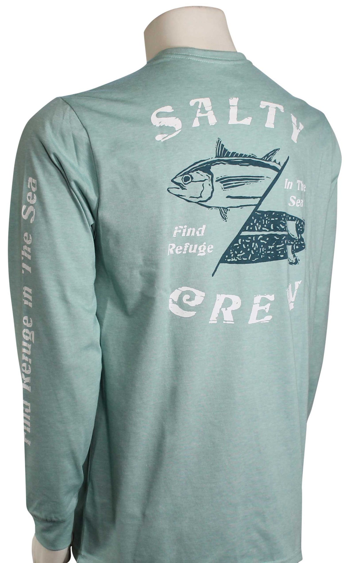 Salty Crew Double Down Tech LS T-Shirt - Sage