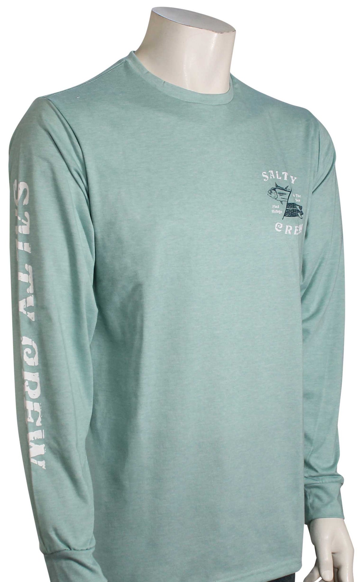 Salty Crew Double Down Tech LS T-Shirt - Sage