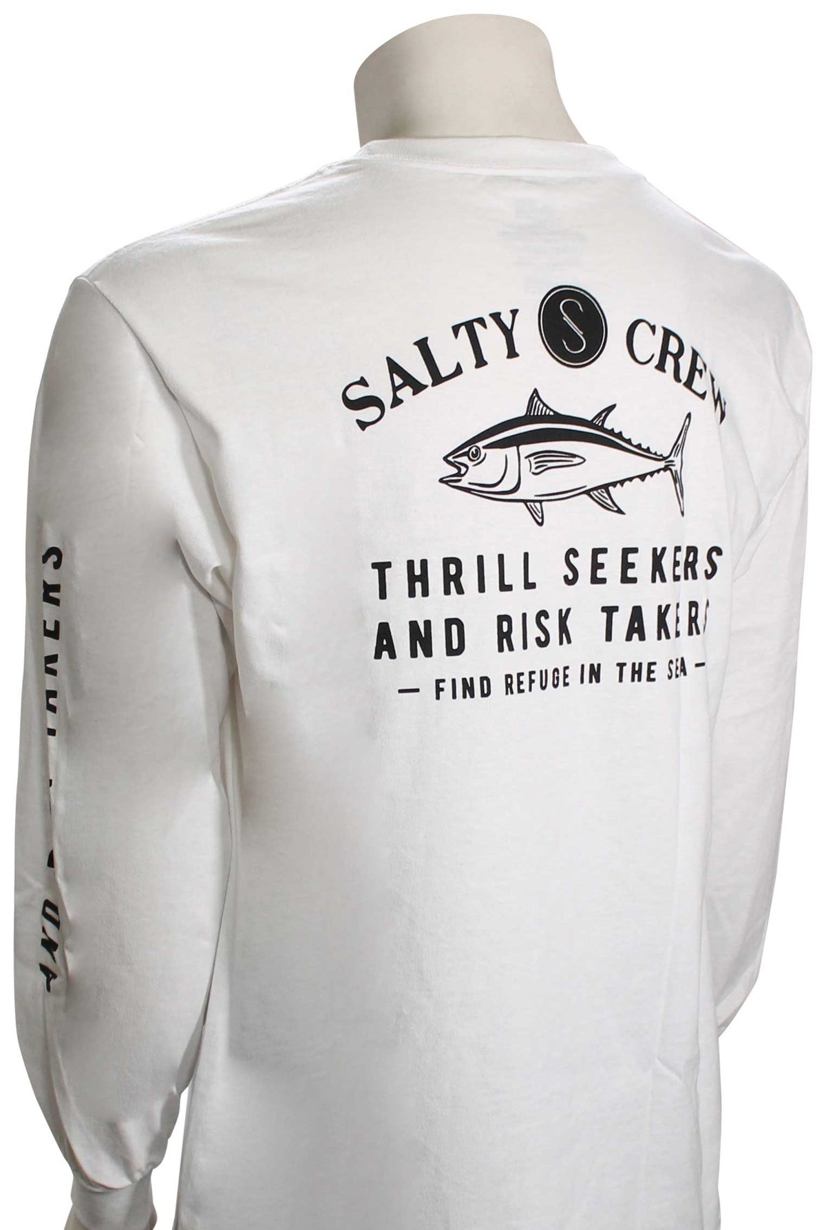 Salty Crew Fishmonger LS T-Shirt - White – back view