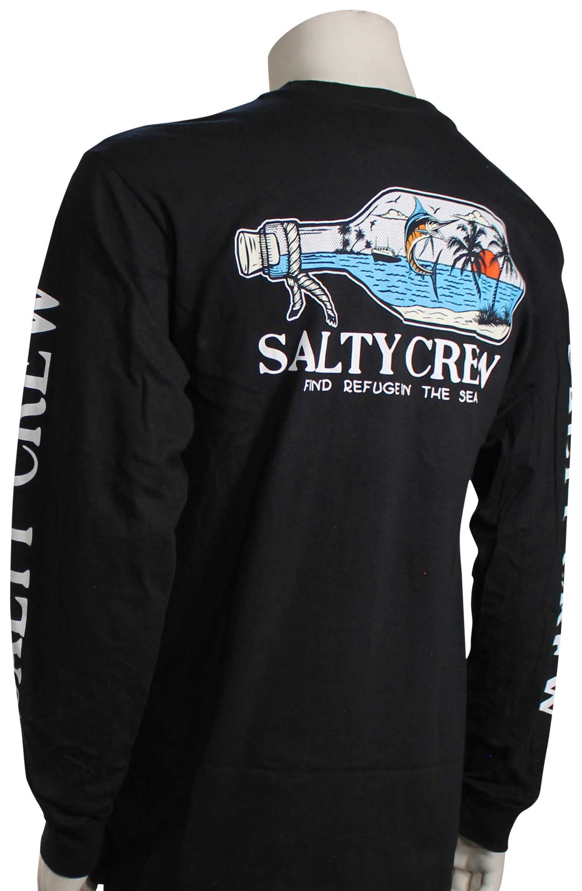 Salty Crew Message Premium LS T-Shirt - Black – back view