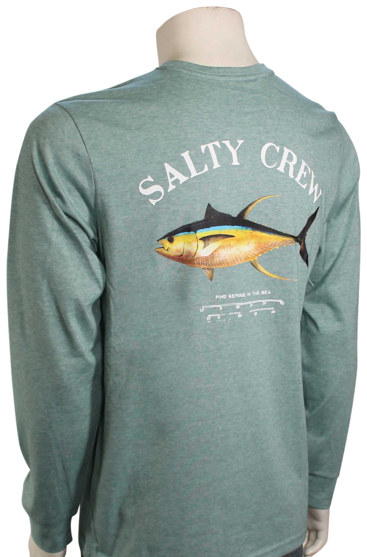 Salty Crew Ahi Mount Tech LS T-Shirt - Teal, back view