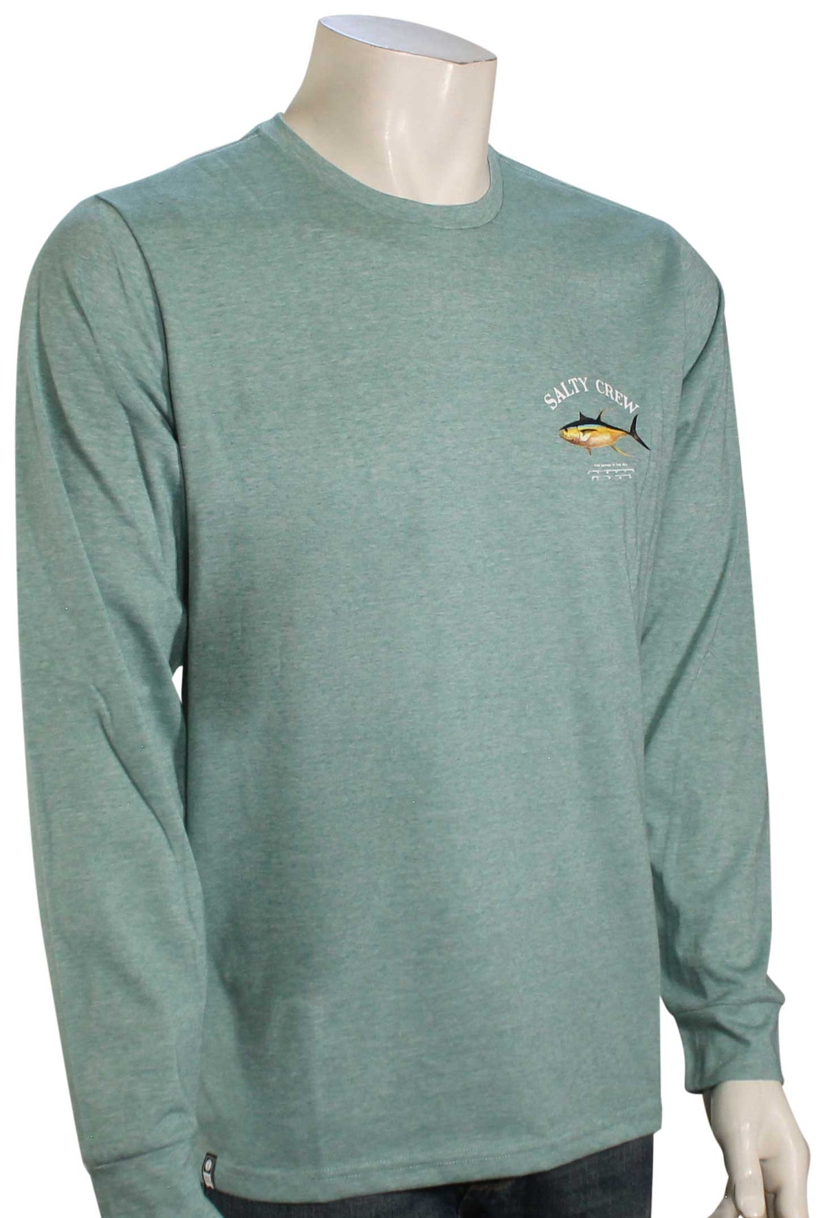 Salty Crew Ahi Mount Tech LS T-Shirt - Teal, front view