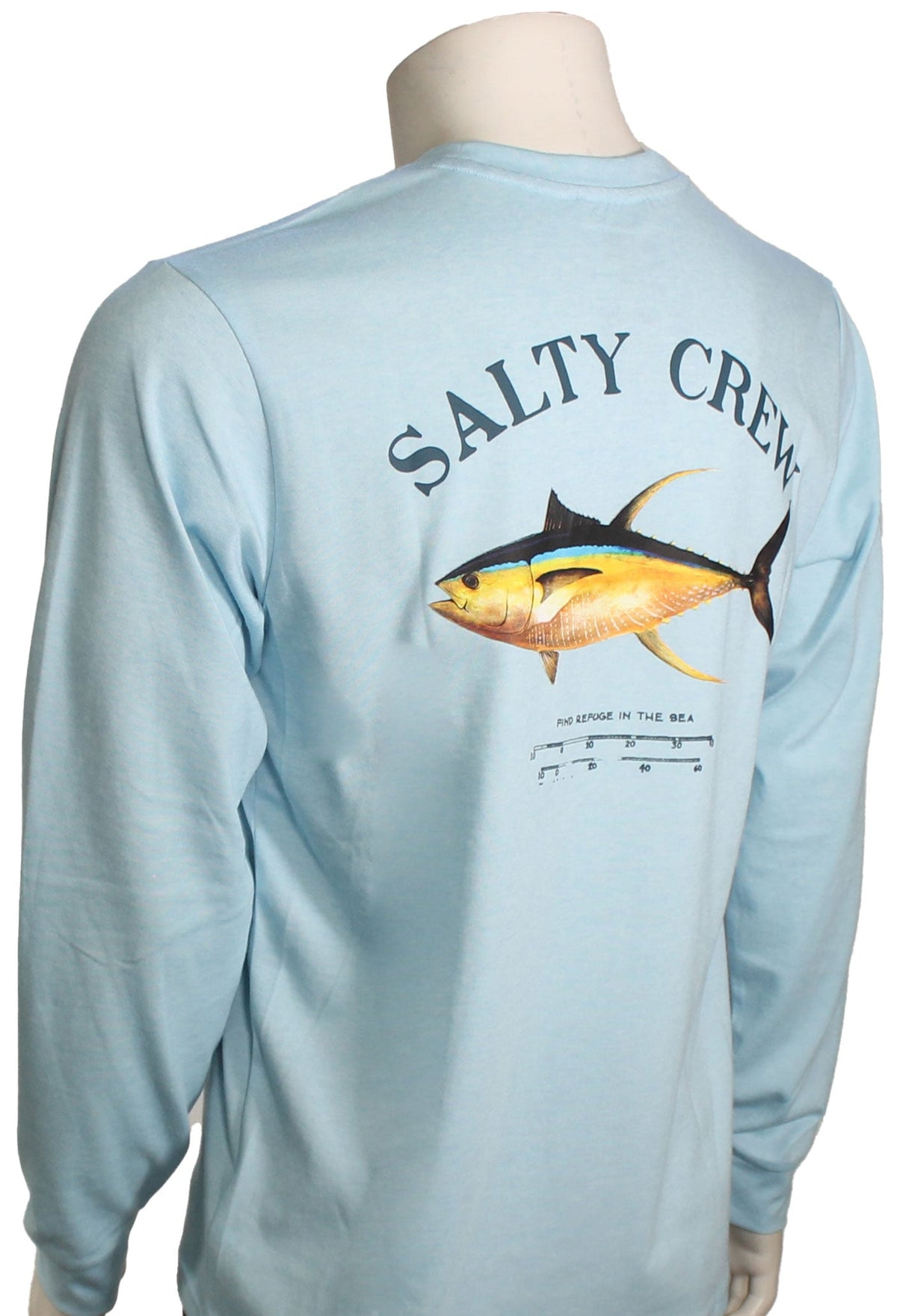 Salty Crew Ahi Mount LS Tech T-Shirt - Light Blue