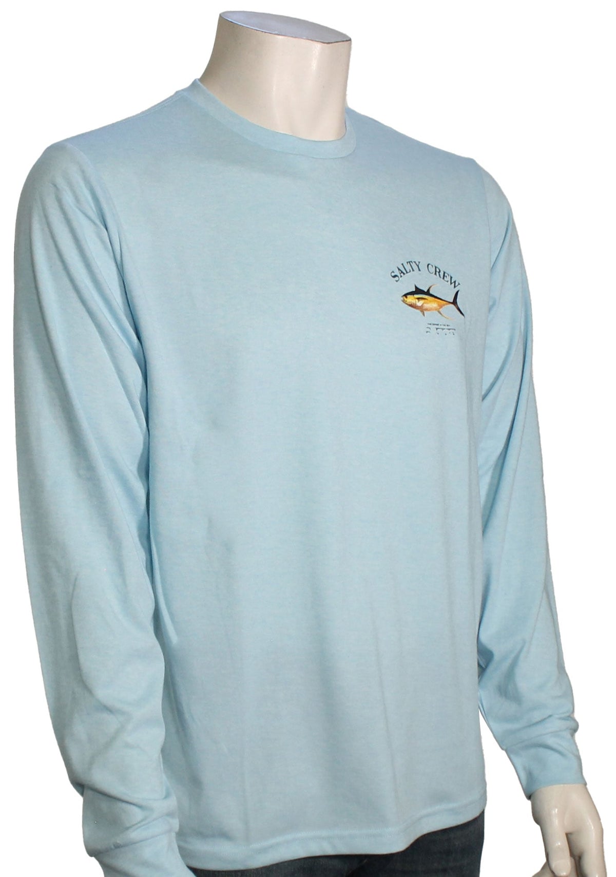 Salty Crew Ahi Mount LS Tech T-Shirt - Light Blue