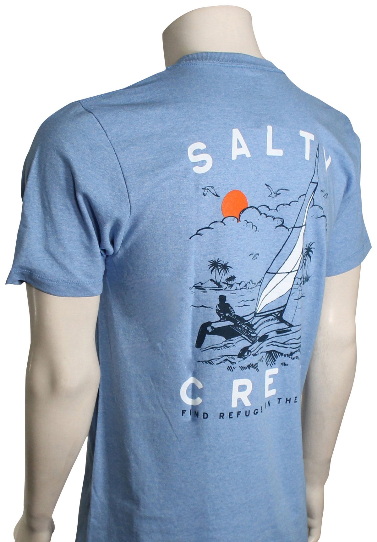 Salty Crew Set Sail T-Shirt - Light Blue Heather