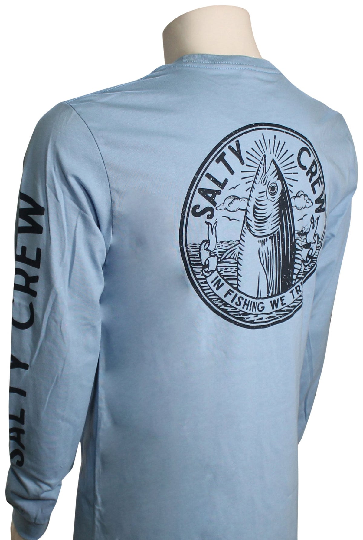 Salty Crew In Fishing We Trust LS T-Shirt - Marine Blue - L