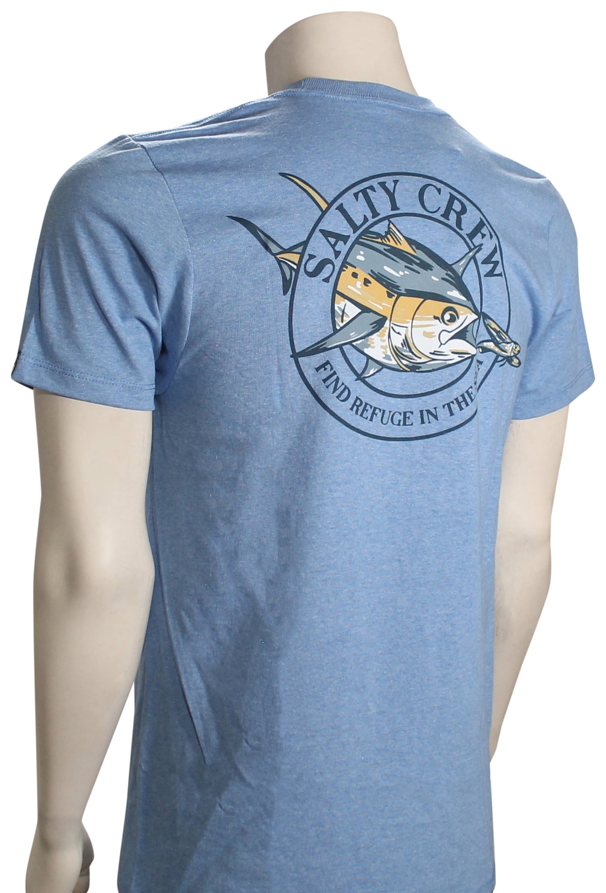 Salty Crew Chaser Classic SS T-Shirt - Light Blue Heather – back view