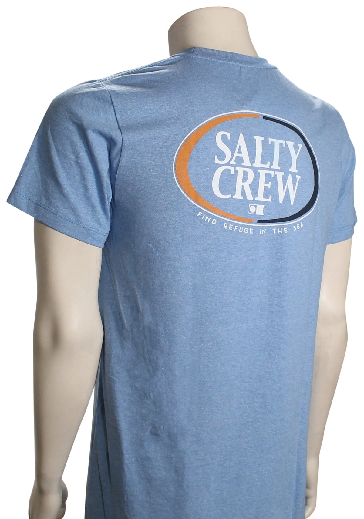 Salty Crew Half N Half Classic SS T-Shirt - Light Blue Heather – back view