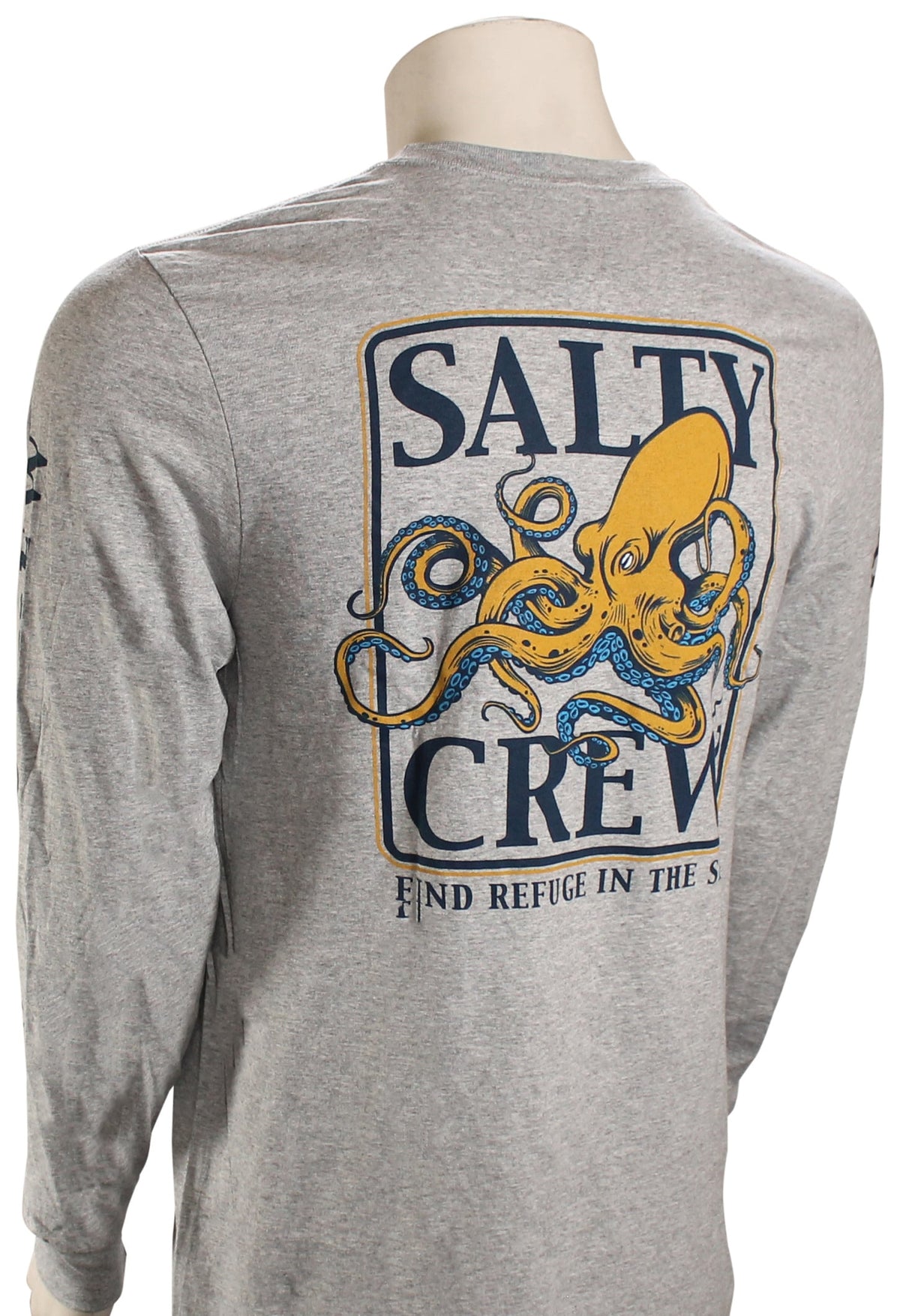 Salty Crew Ink Slinger LS T-Shirt - Athletic Heather – back view