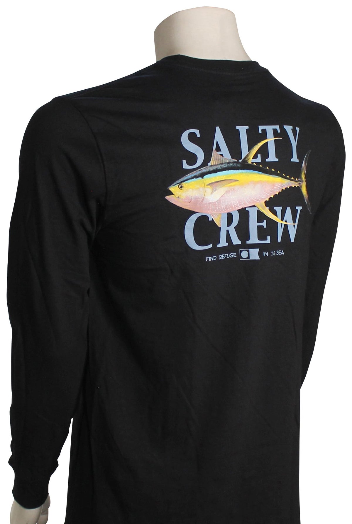 Salty Crew Yellowfin Classic LS T-Shirt - Black – back view