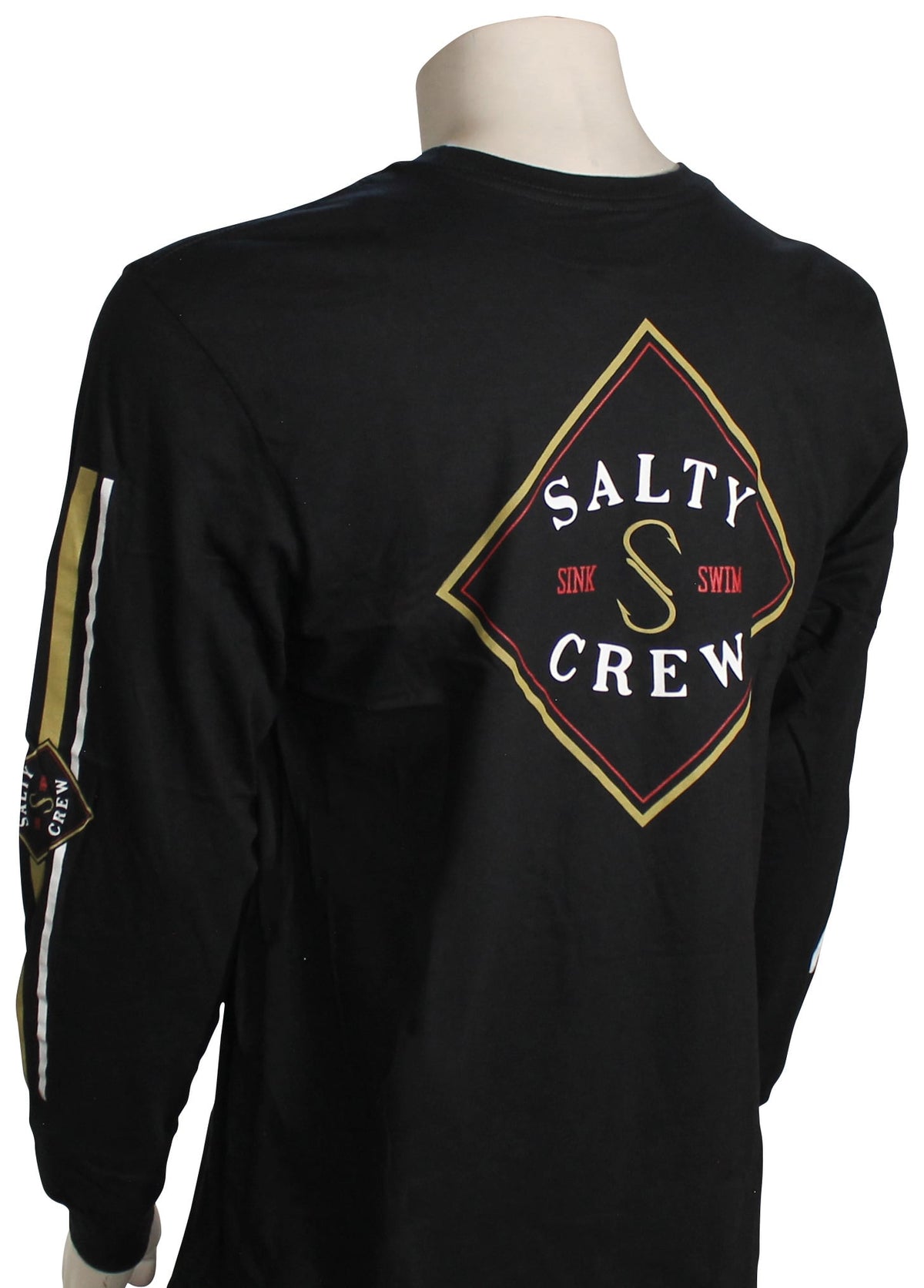 Salty Crew Tippet Color Premium LS T-Shirt - Black – back view
