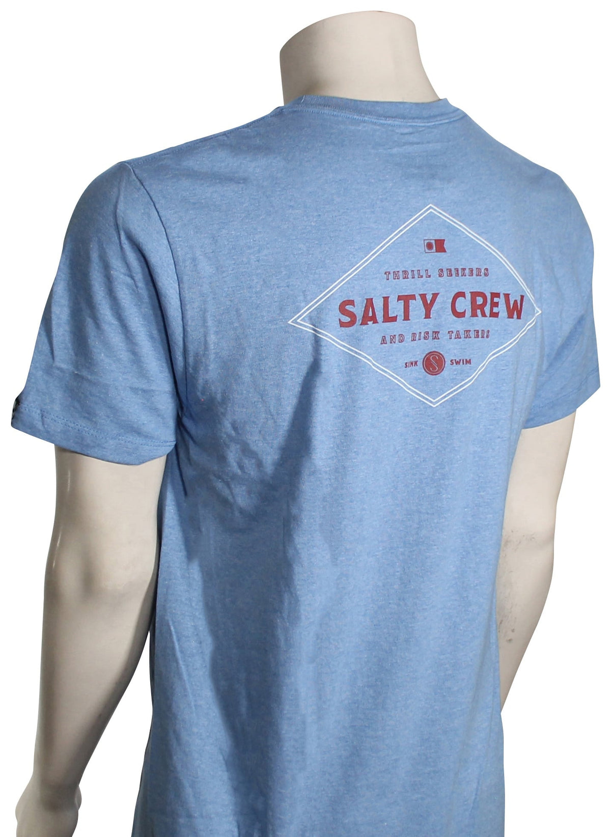 Salty Crew Double Diamond Classic SS T-Shirt - Light Blue Heather – back view