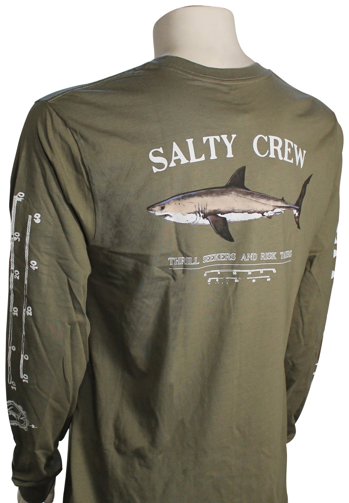 Salty Crew Bruce Classic LS T-Shirt - Dusty Olive – back view