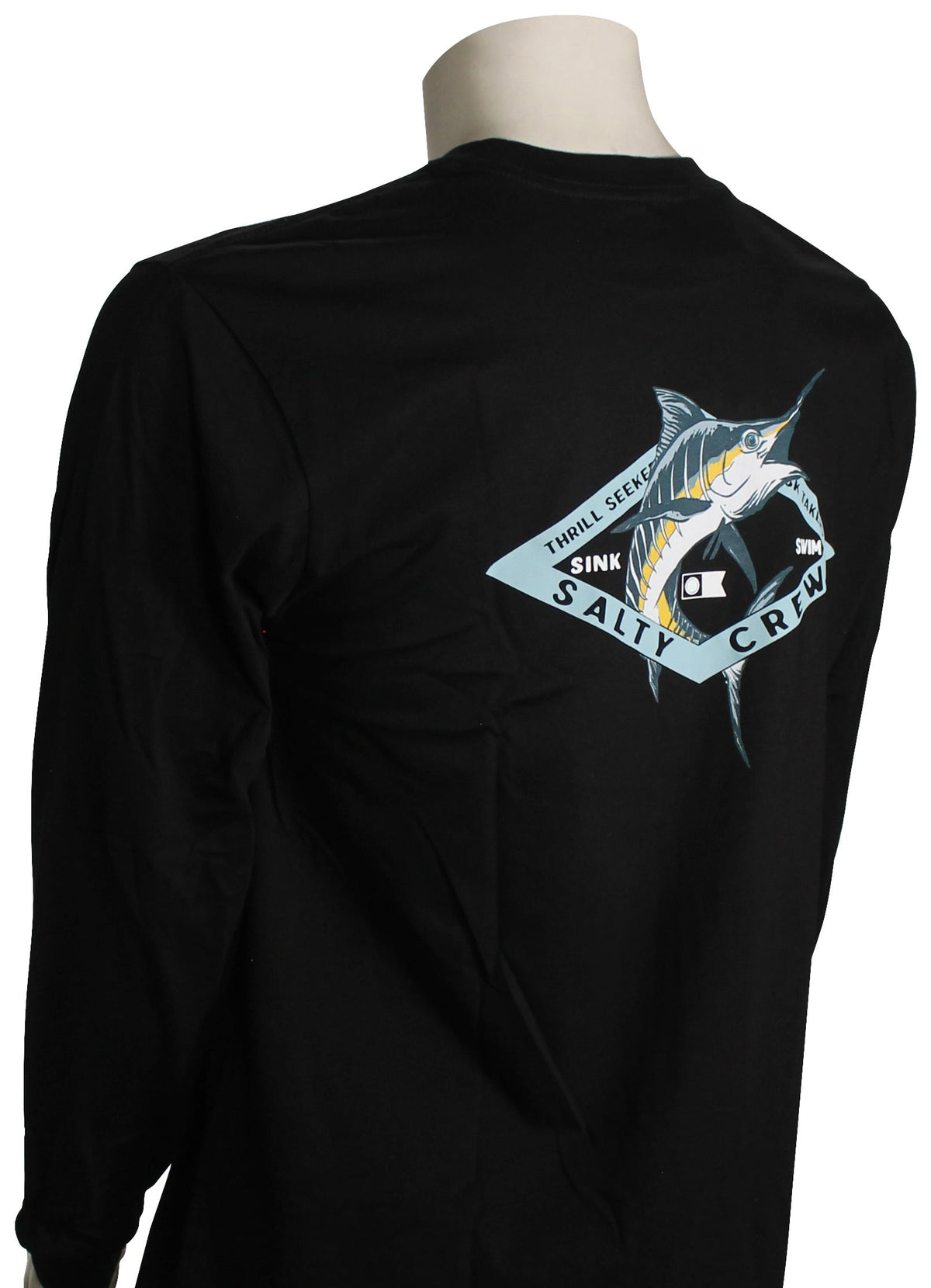 Salty Crew Diamond Marlin LS T-Shirt - Black – back view