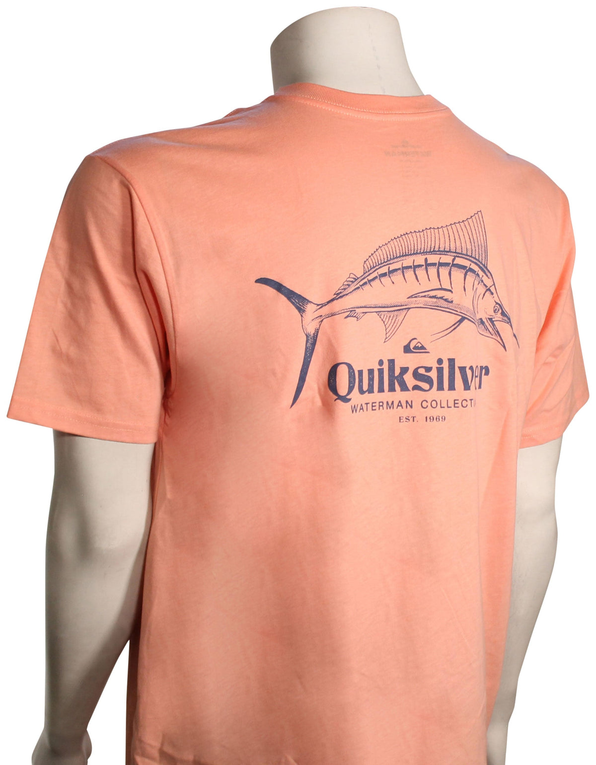 Quiksilver Waterman Trophy Catch T-Shirt - Peach Pink – back view