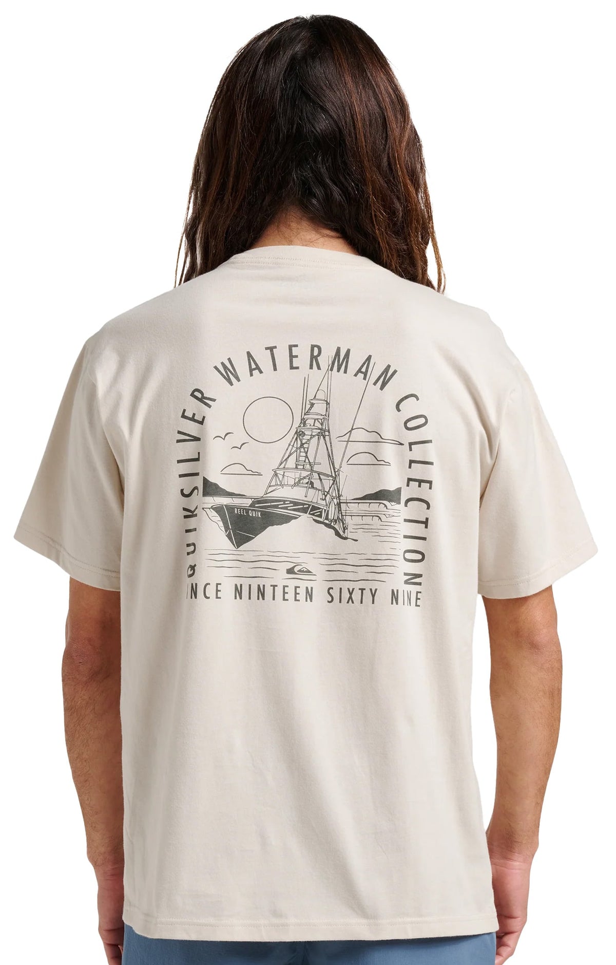 Quiksilver Waterman Out To Sea Classic SS T-Shirt - Moonbeam – back view