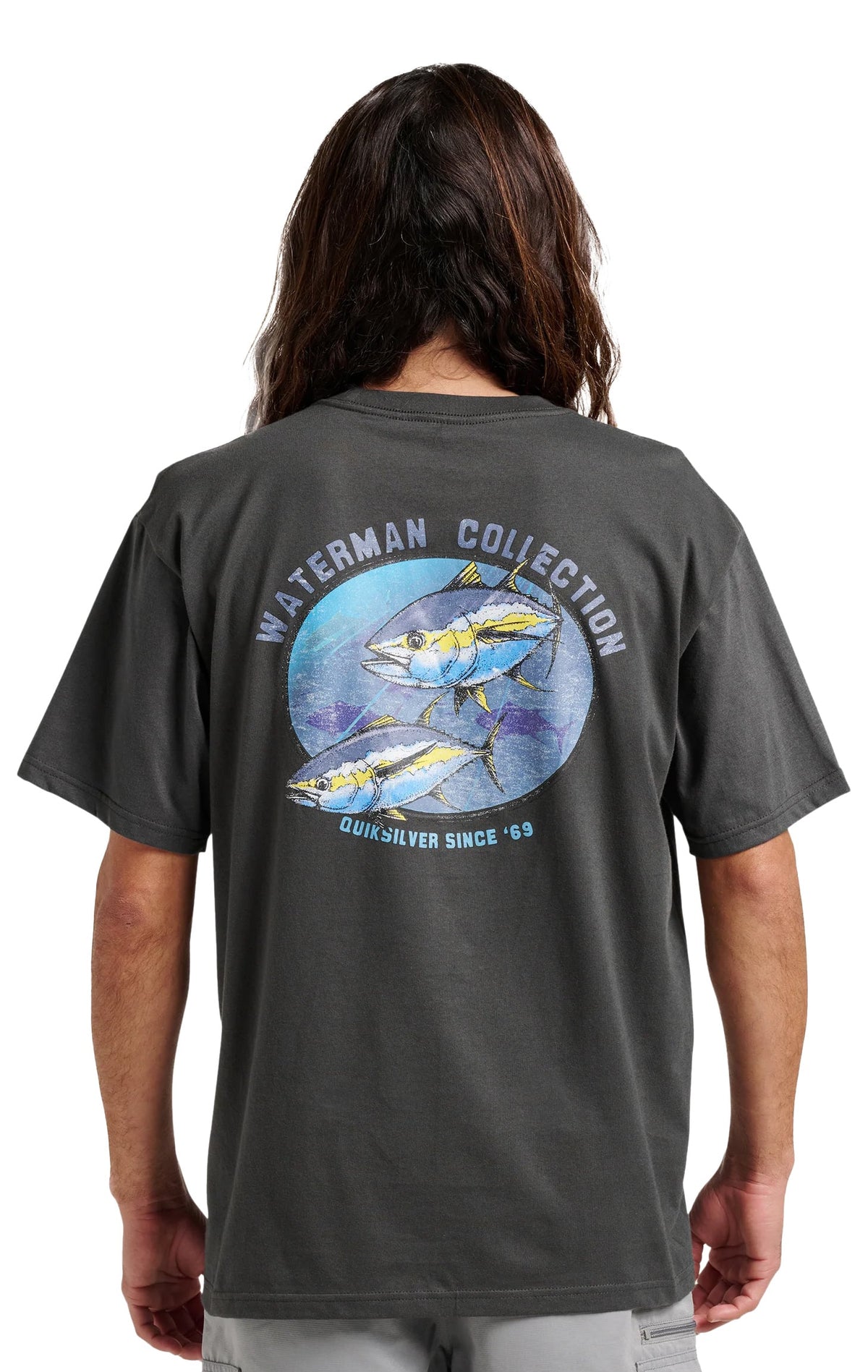 Quiksilver Waterman Double Ahi Classic SS T-Shirt - Phantom – back view