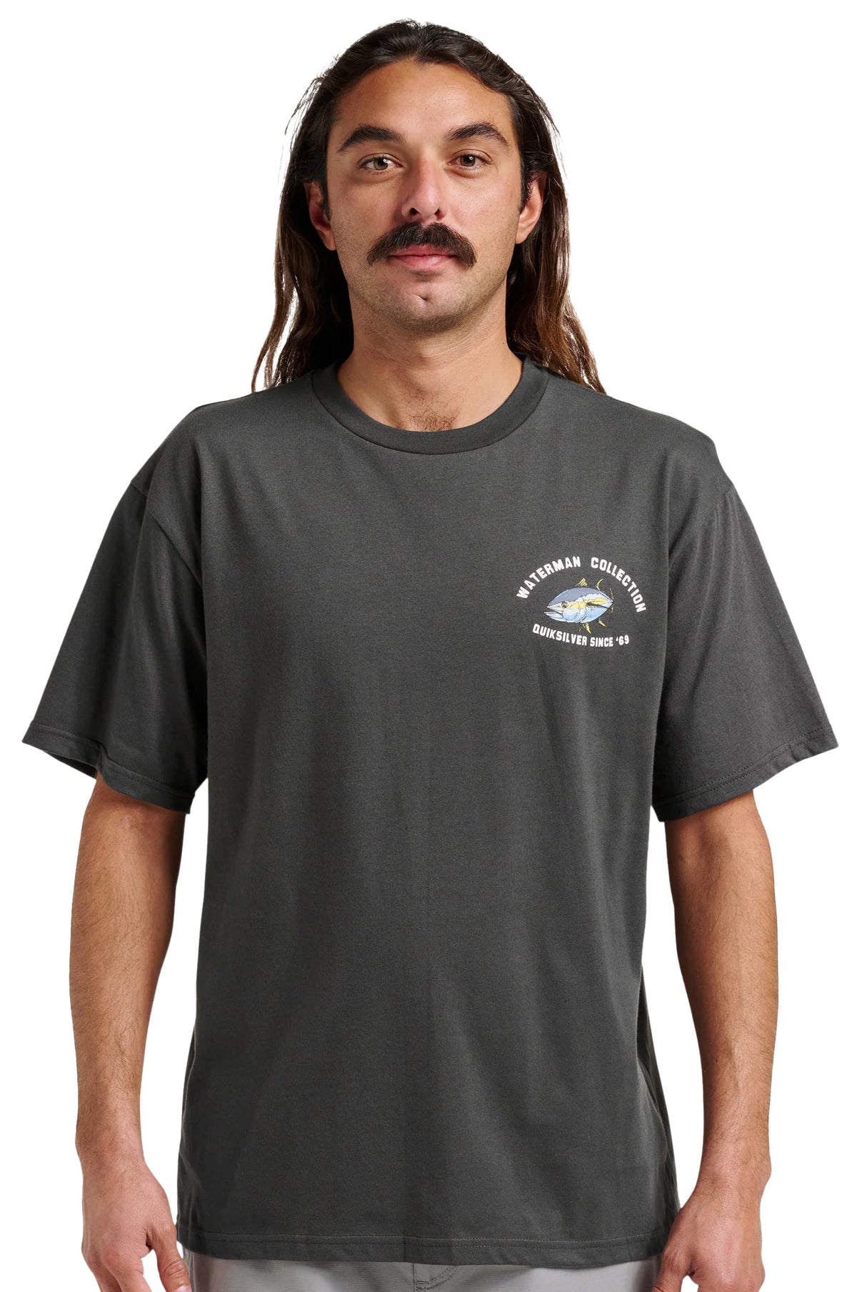 Quiksilver Waterman Double Ahi Classic SS T-Shirt - Phantom