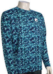 Costa Water Camo LS Performance T-Shirt - Water Camo Blue