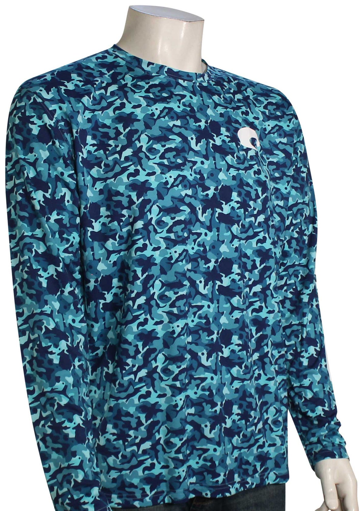Costa Water Camo LS Performance T-Shirt - Water Camo Blue