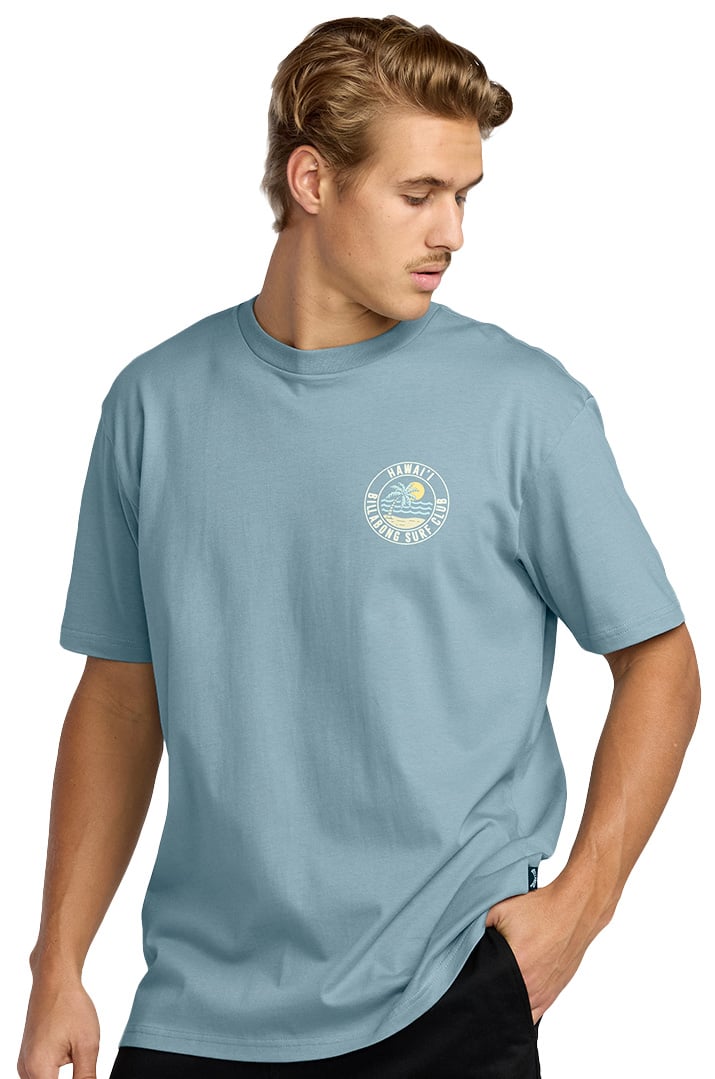 Billabong Palm Beach Hawaii Premium SS T-Shirt - Washed Blue