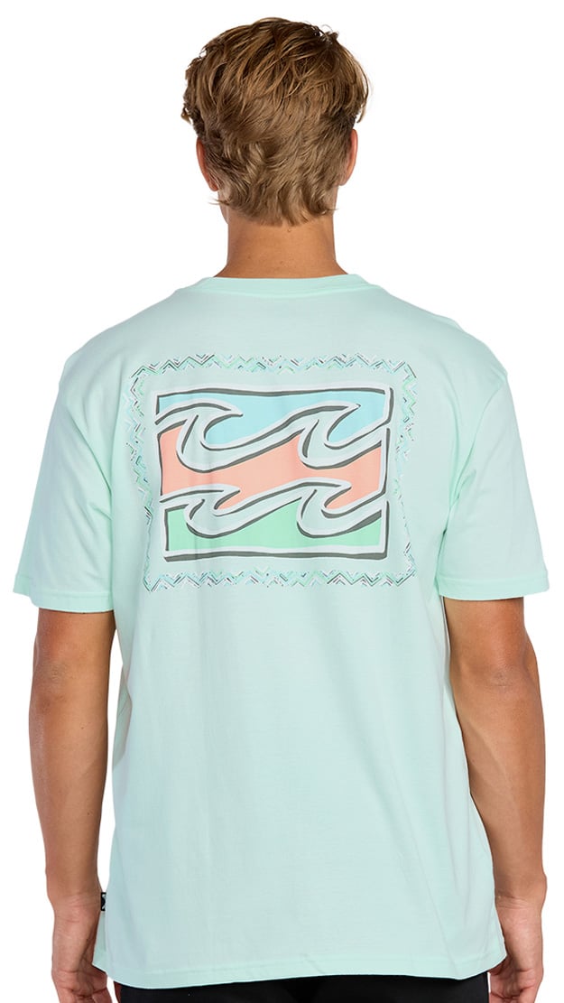 Billabong Crayon Wave SS T-Shirt - Sea Blue – back view