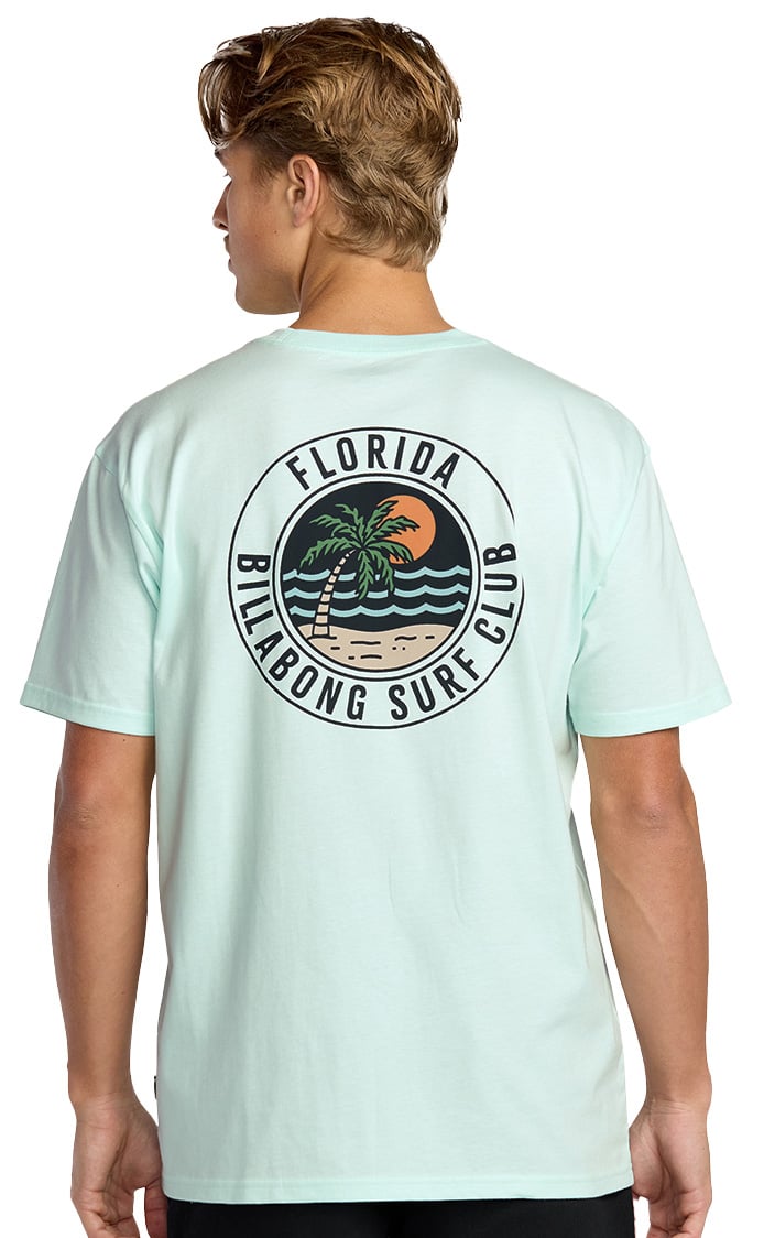 Billabong Palm Beach FL SS T-Shirt - Sea Blue – back view