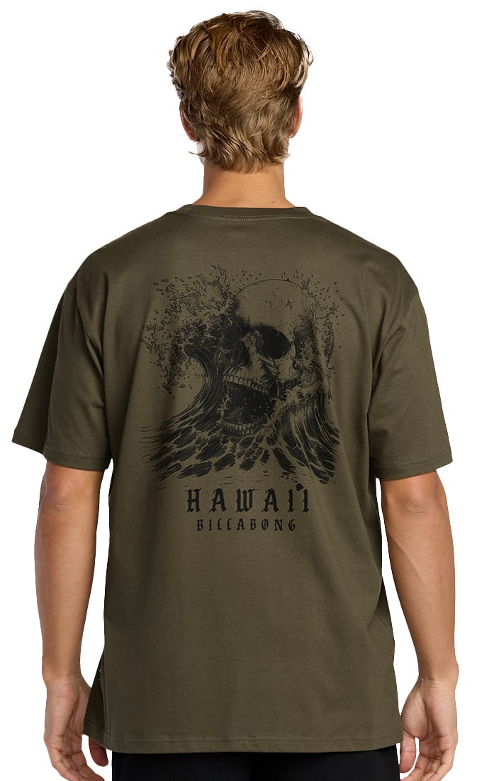 Billabong Skull Wave Hawaii SS T-Shirt - Militant – back view