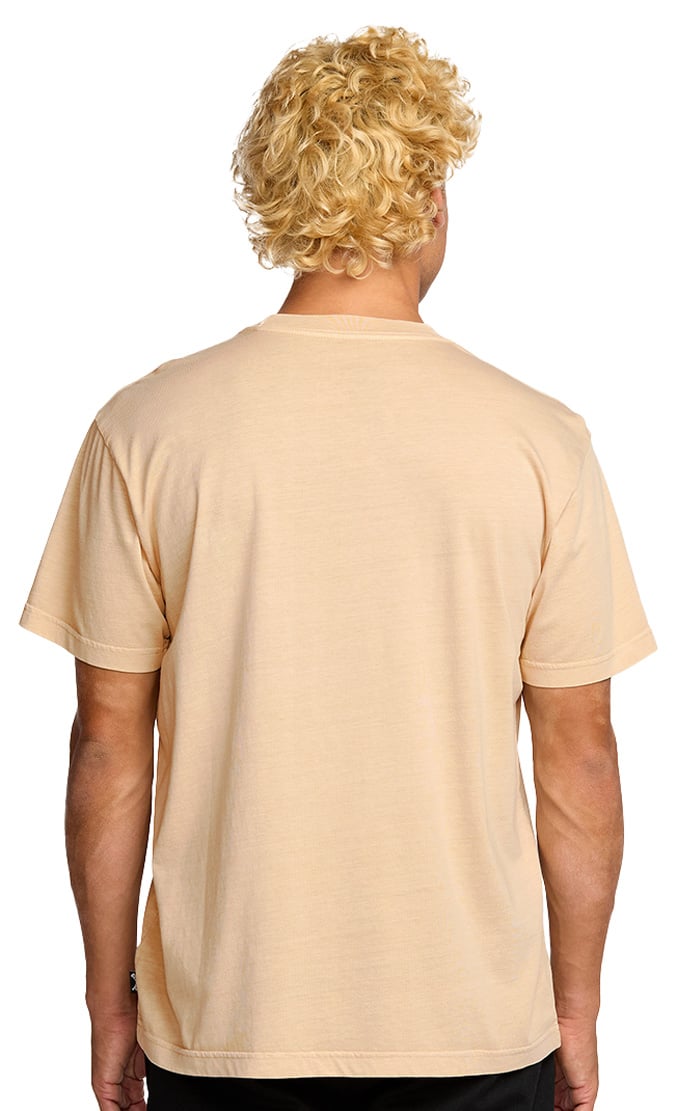 Billabong Essential Wave Washed Pocket SS T-Shirt - Light Khaki – back view