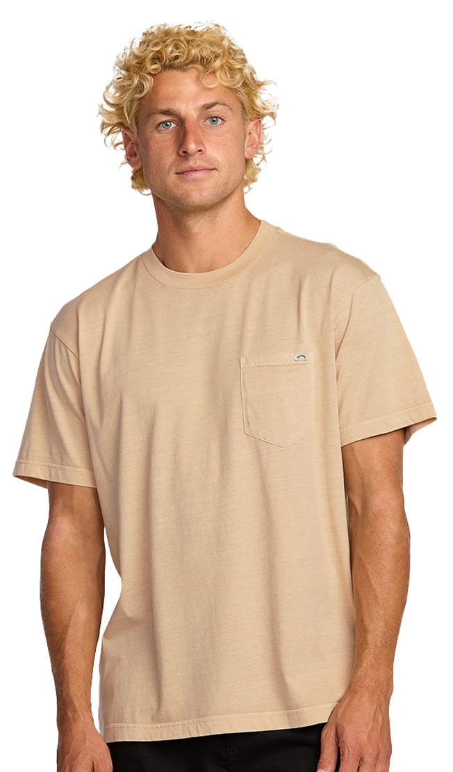 Billabong Essential Wave Washed Pocket SS T-Shirt - Light Khaki