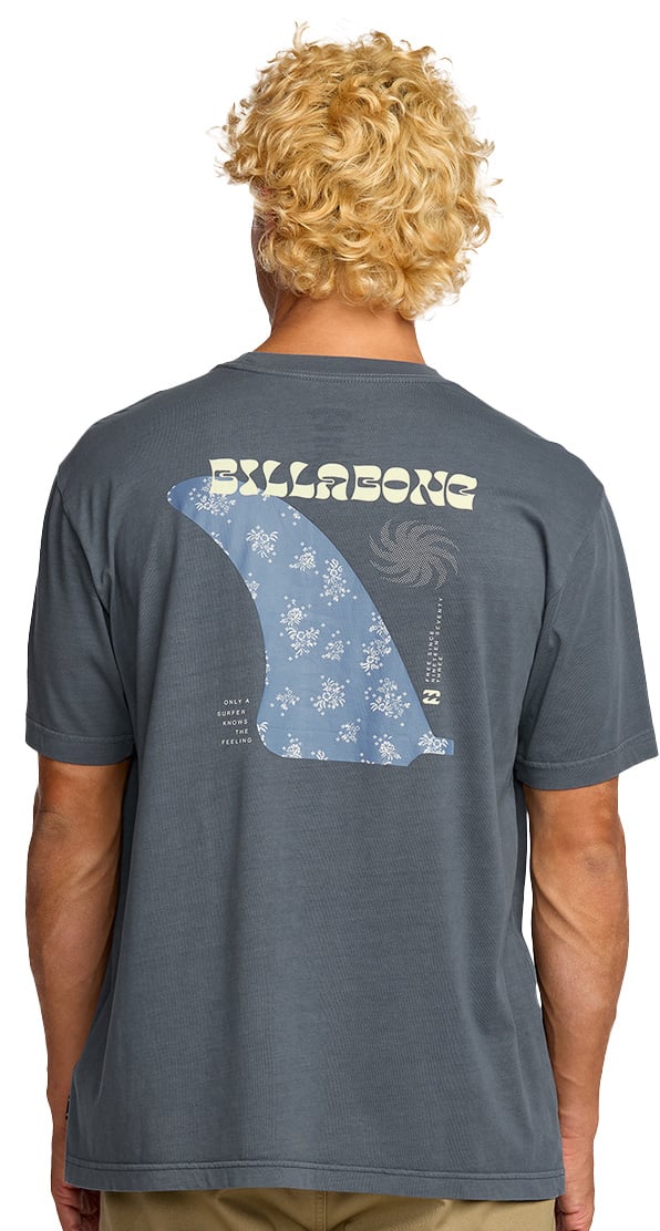 Billabong Single Fin SS T-Shirt - Medium Blue – back view