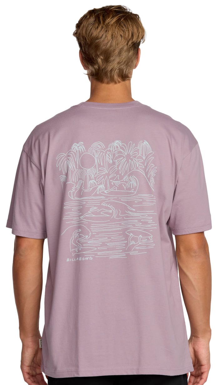 Billabong Scenes Regular SS T-Shirt - Purple Ash – back view